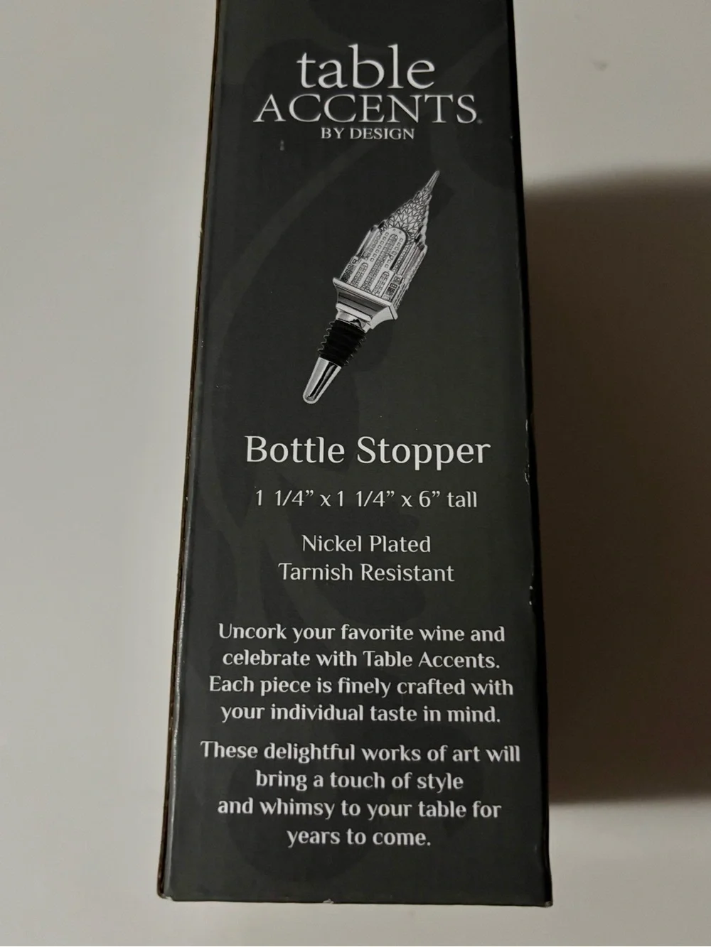 NWT Godinger Silver Art Chrysler Building Bottle Stopper, sealed
